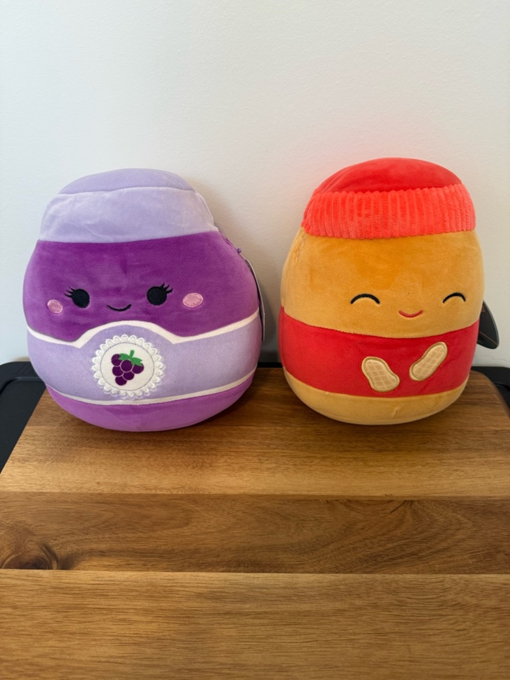 Squishmallows Grape Jar & Peanut Jar Plush Duo - Purple and Orange.  8 inch